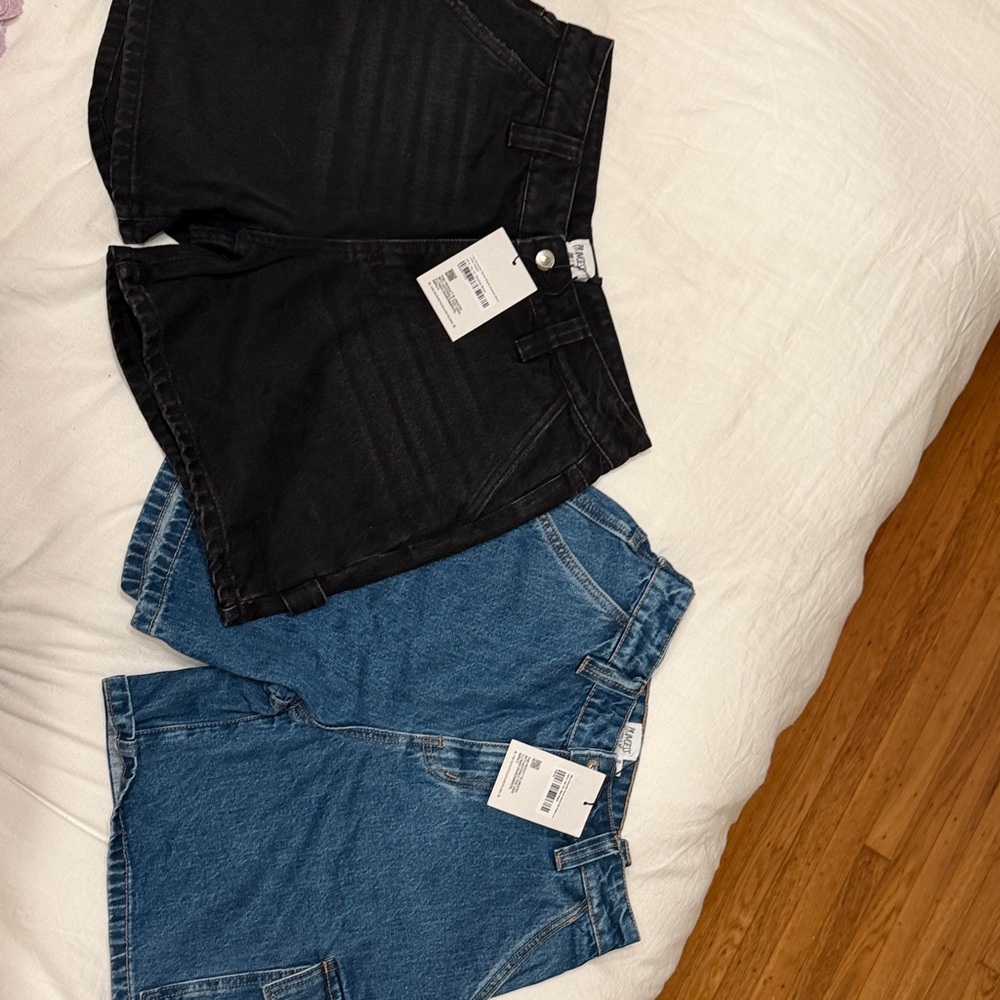 Princess Polly Black and Blue Denim Shorts Set